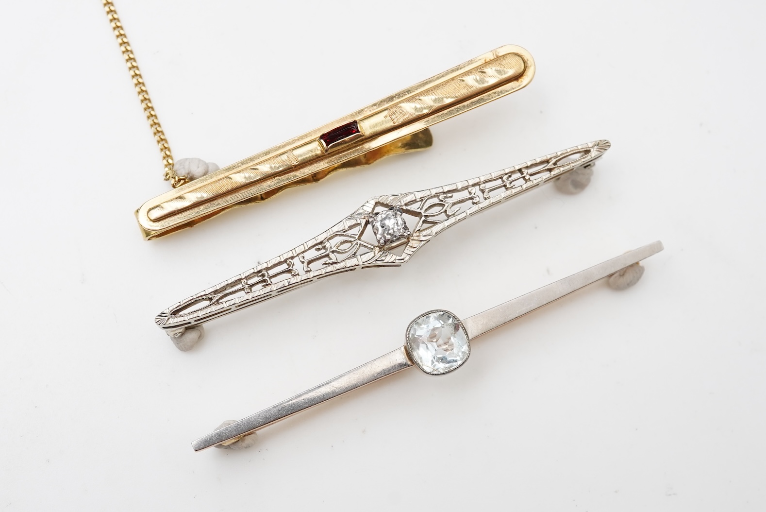 Three bar brooches, late 19th/early 20th century